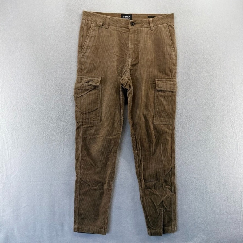 Scotch Soda Pants Men's 30x32 Brown Stuart Corduroy Slim Straight Leg Casual